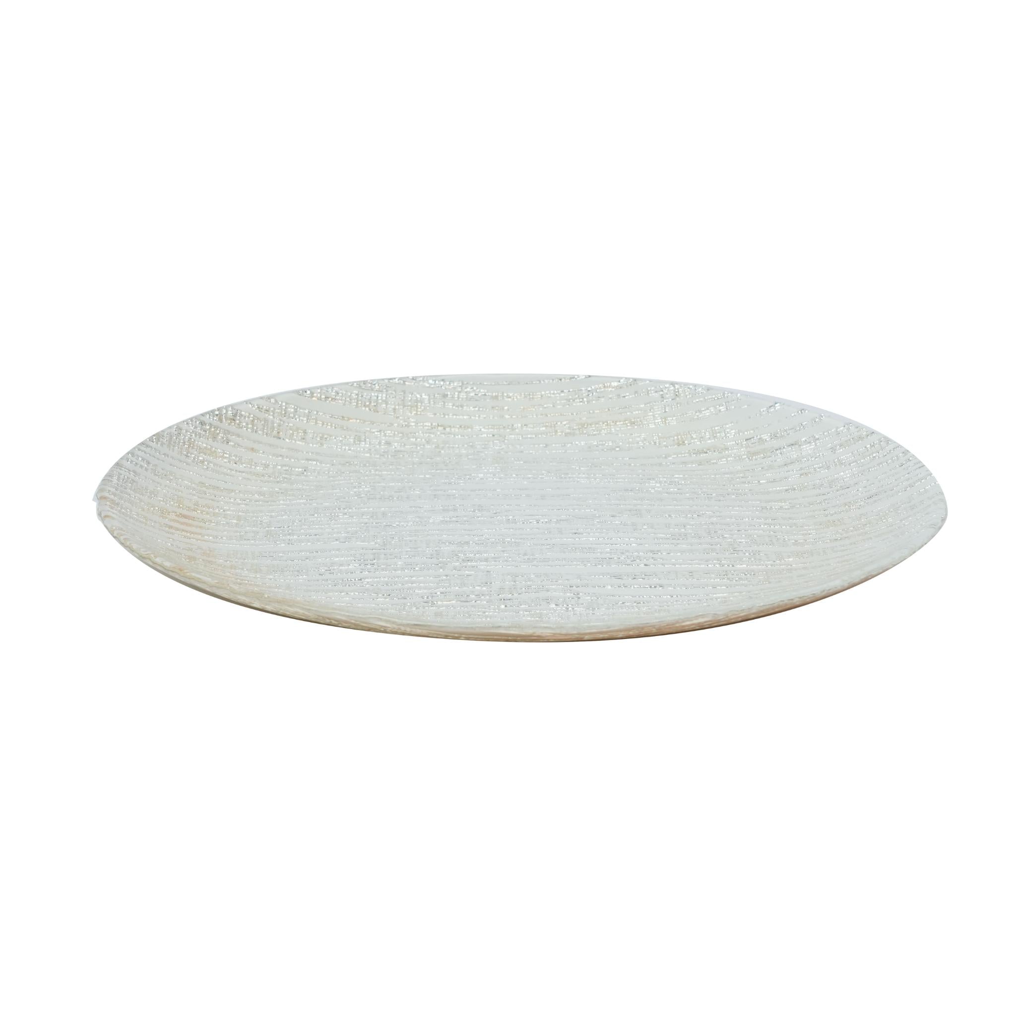 CIOTOLA FLAT  ROUND  PLATE   SILVER