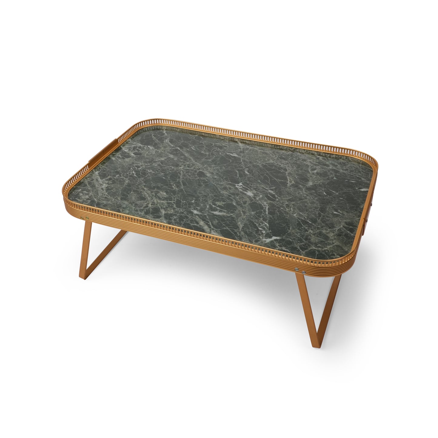 LAP TRAY GREEN MARBLE  WITH DESIGN