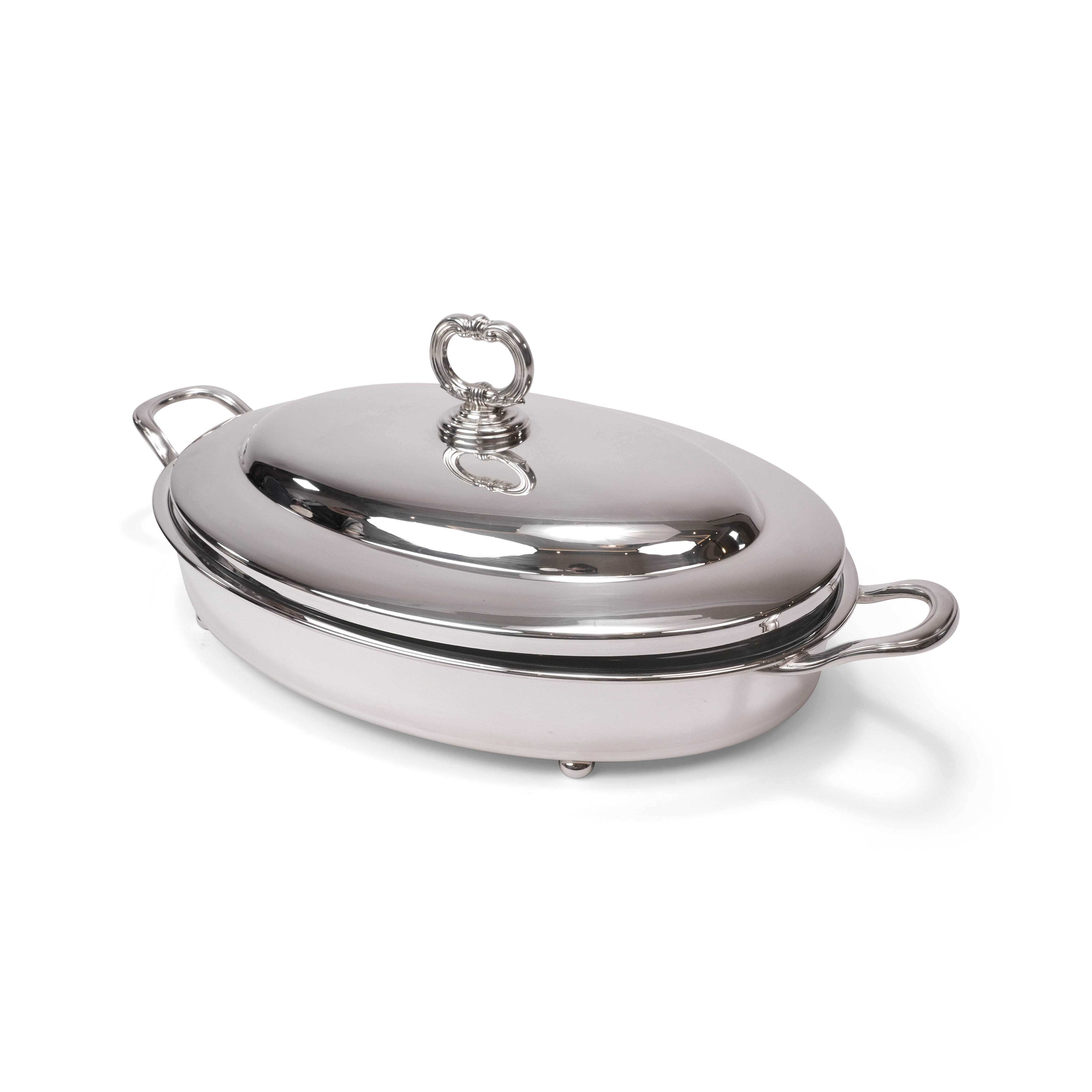 INGLESE  ,  OVAL PYREX DISH HOLDER WITH LID