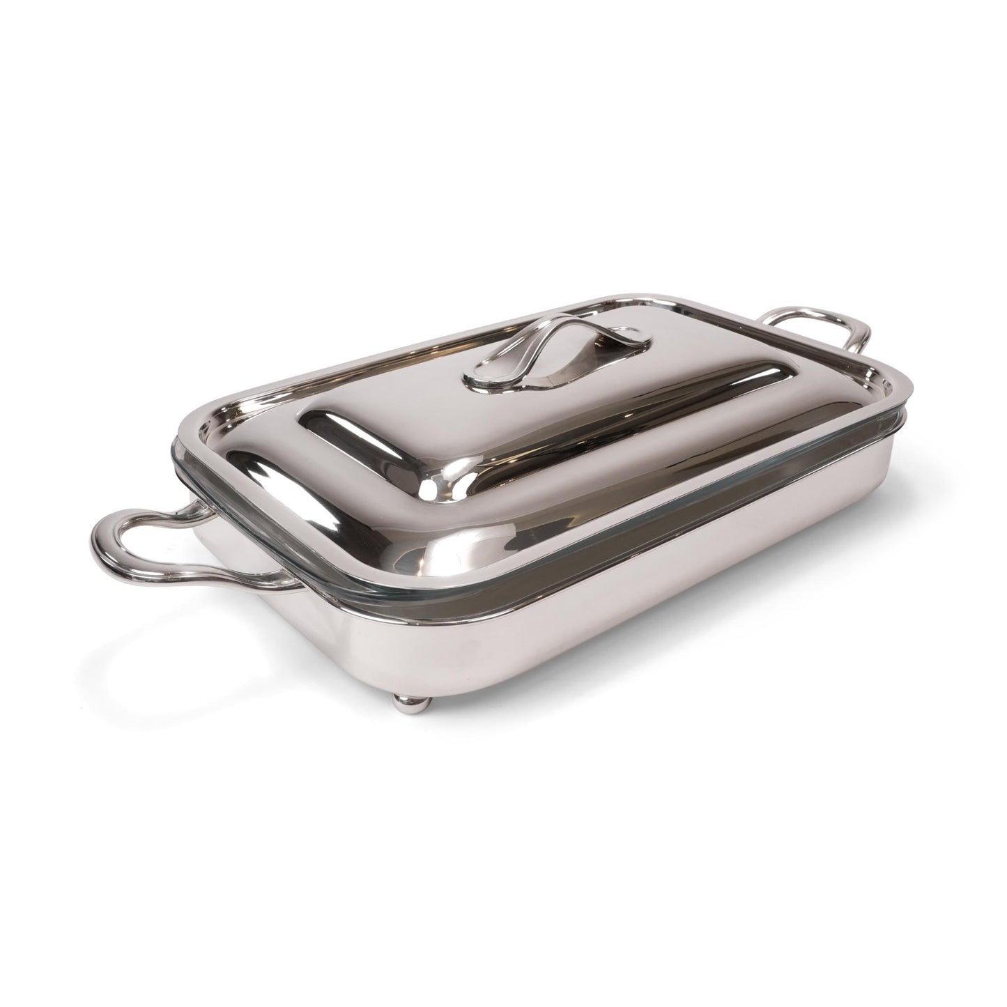 INGLESE  ,  RECTANGULAR  PYREX  DISH HOLDER WITH LID