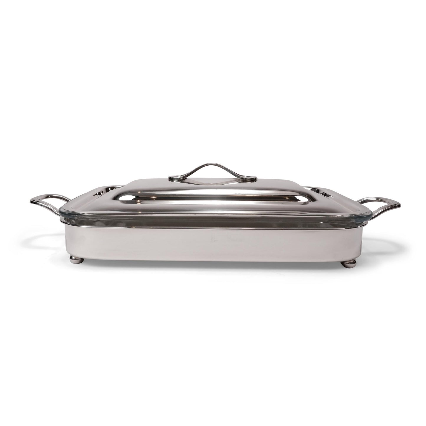 INGLESE  ,  RECTANGULAR  PYREX  DISH HOLDER WITH LID