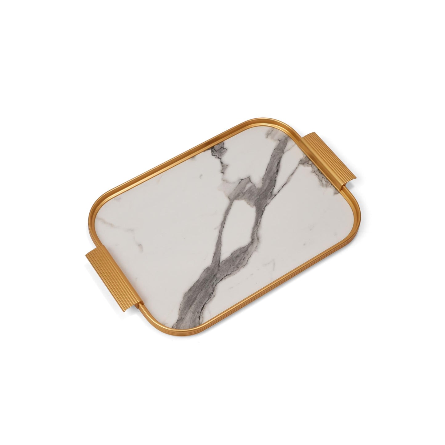 TRAY WHITE MARBLE / GOLD DESIGN / SMALL SIZE