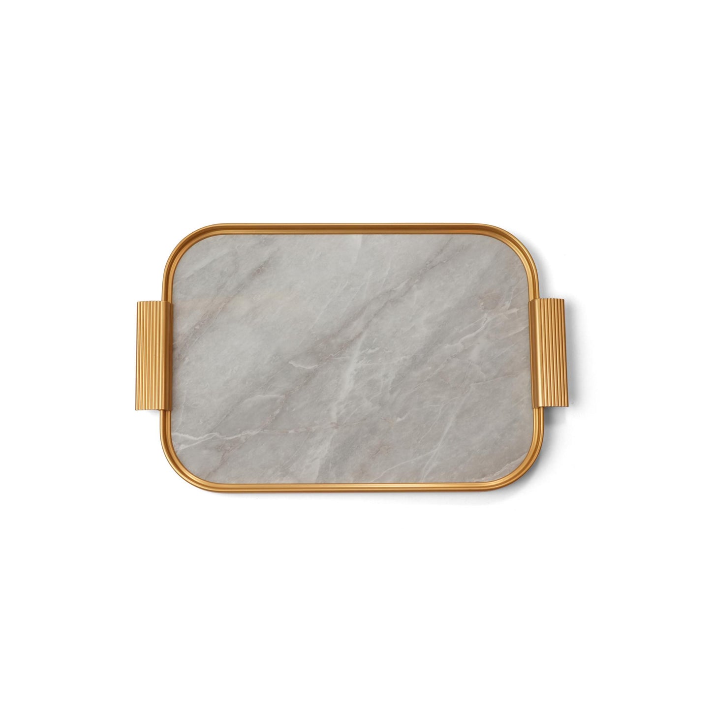 TRAY LIGHT GREY MARBEL / GOLD DESIGN /  SMALL SIZE