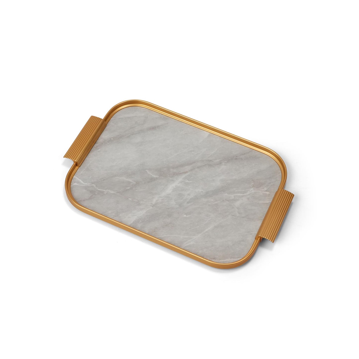 TRAY LIGHT GREY MARBEL / GOLD DESIGN /  SMALL SIZE
