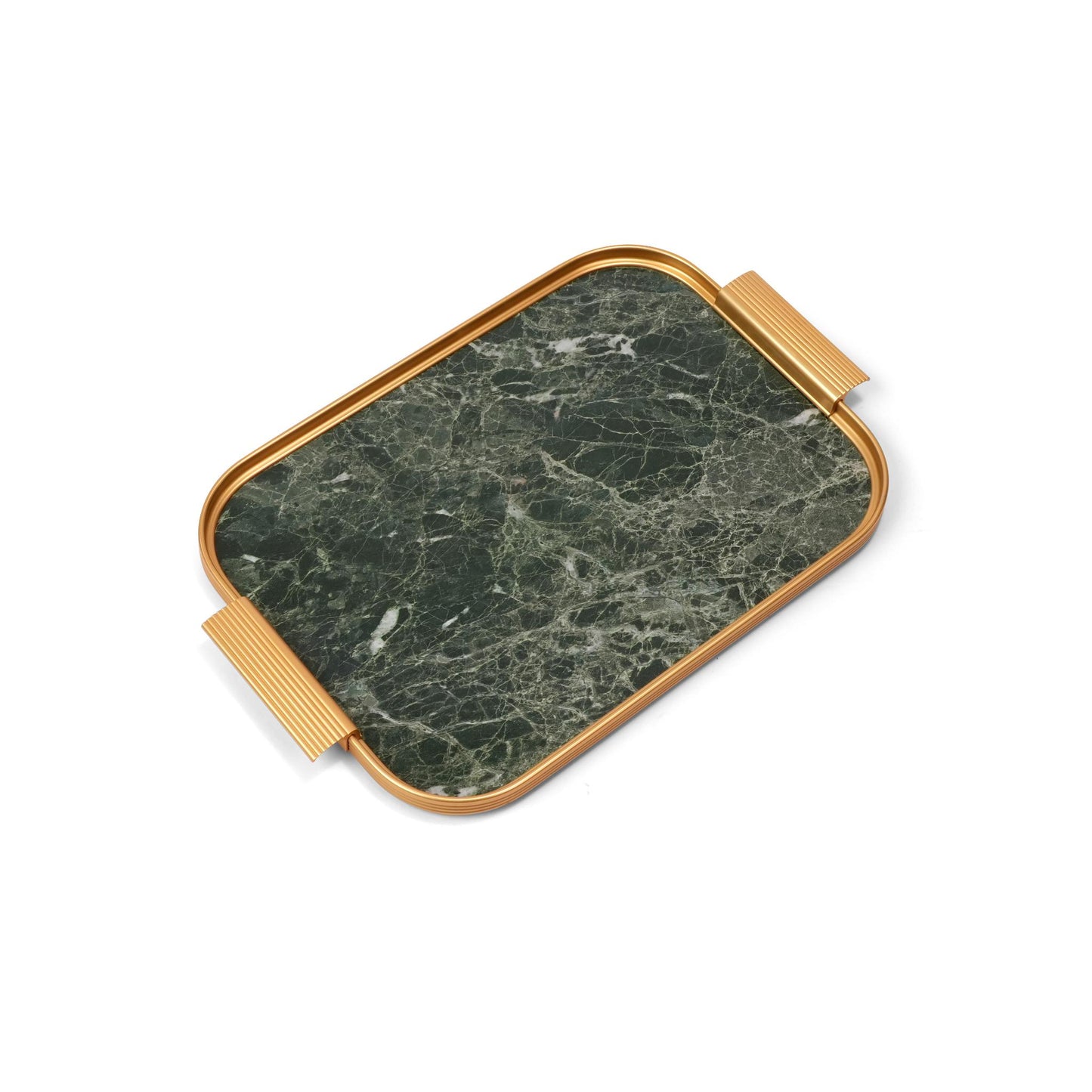 TRAY GREEN MARBLE / GOLD DESIGN / SMALL SIZE