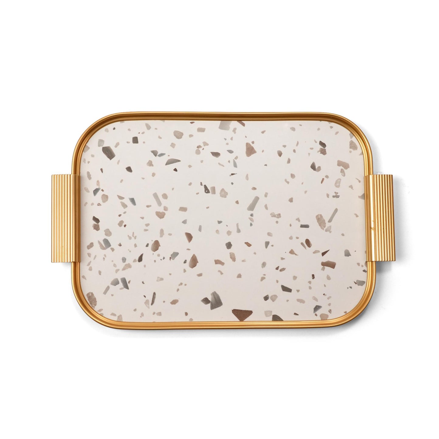 TRAY TERRAZZO  MARBLE  /  GOLD DESIGN / SMALL SIZE