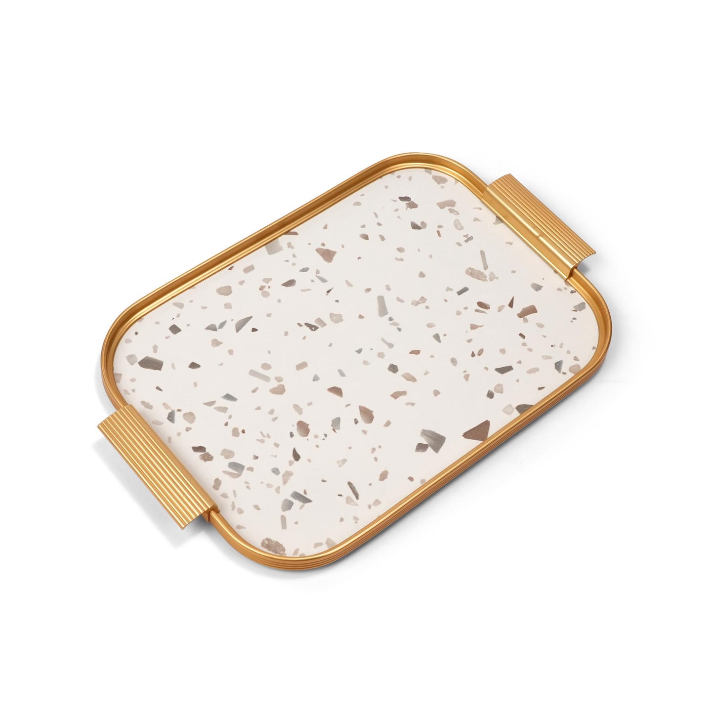 TRAY TERRAZZO  MARBLE  /  GOLD DESIGN / SMALL SIZE
