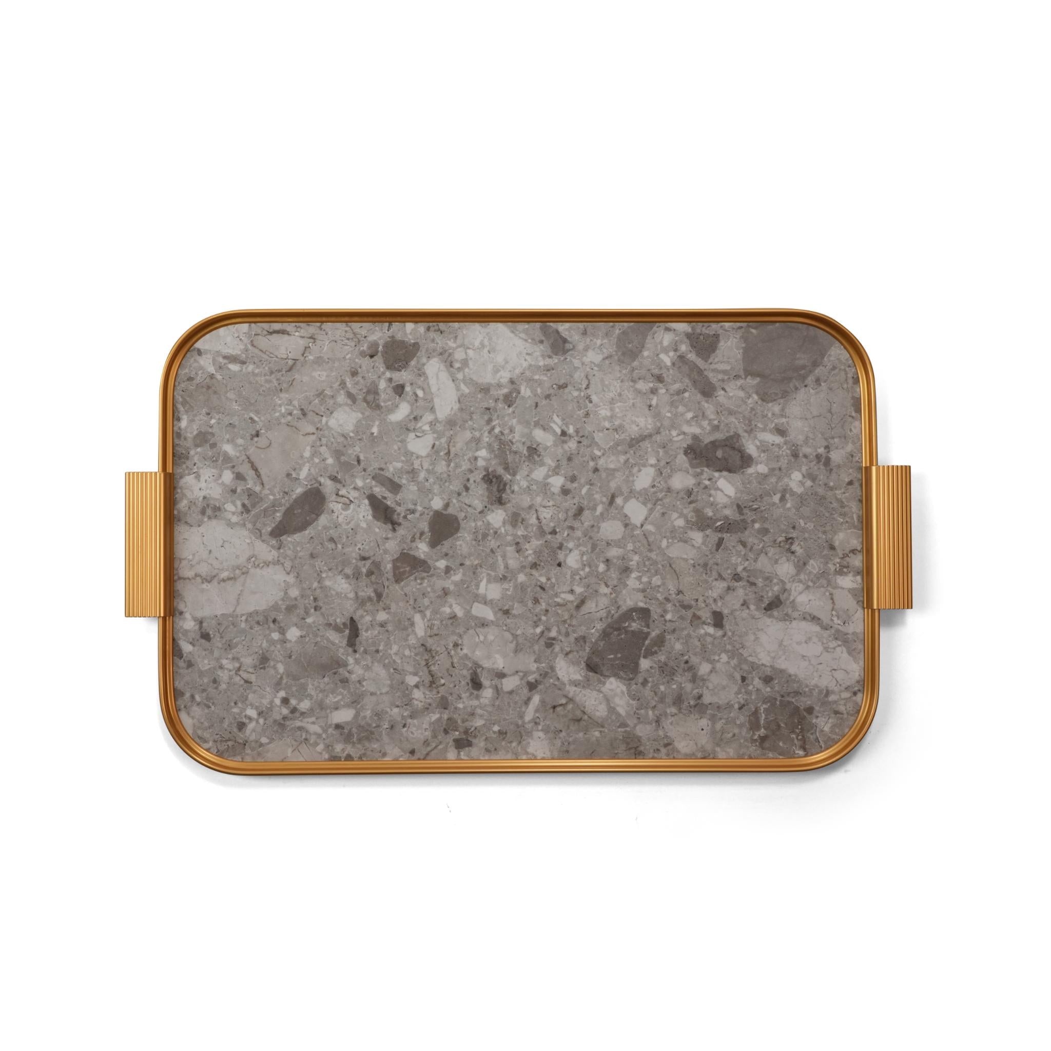KAYMET  MARBLE  TRAY CEPPO / GOLD