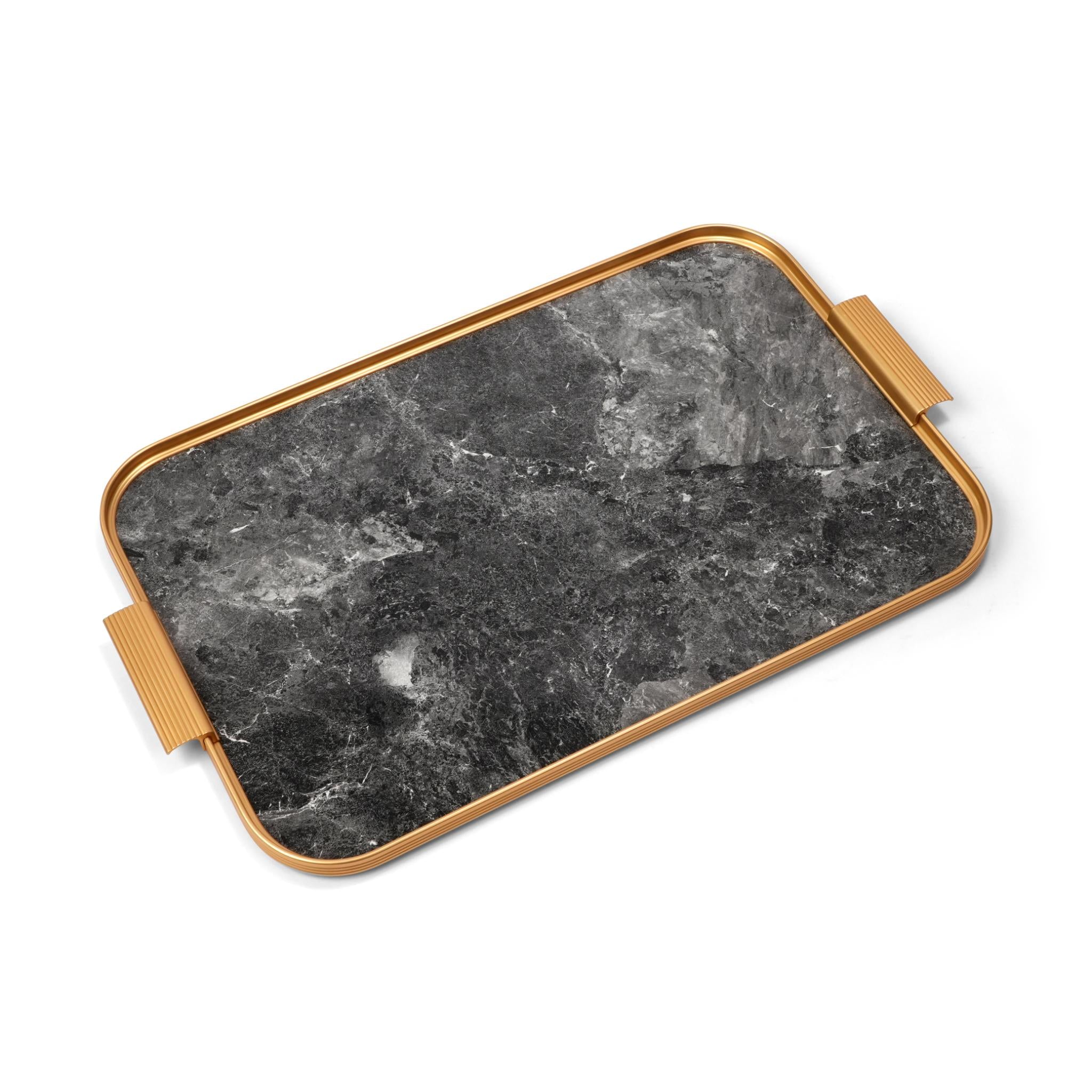 KAYMET  DARK  GREY   MARBLE  / GOLD