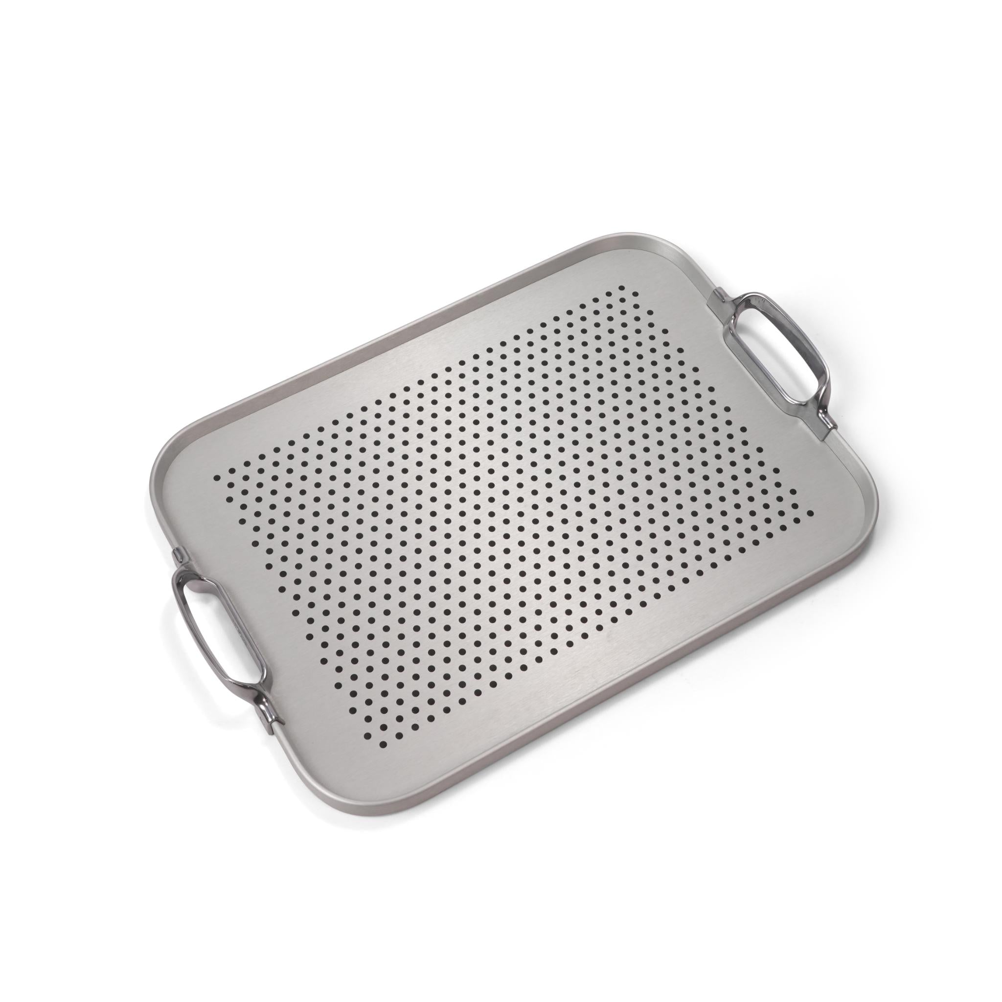 KAYMET TRAY . RUBBER GRIP . SILVER  / SILVER HANDLES