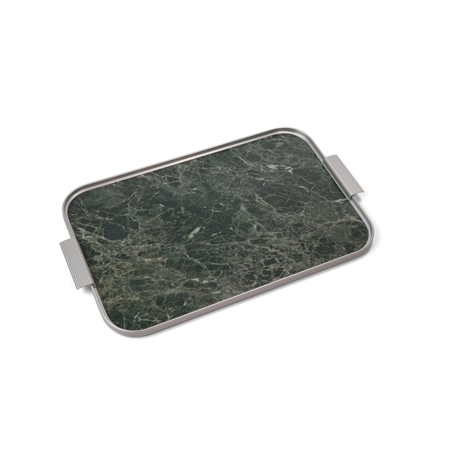 KAYMET TRAY GREEN MARBLE SILVER