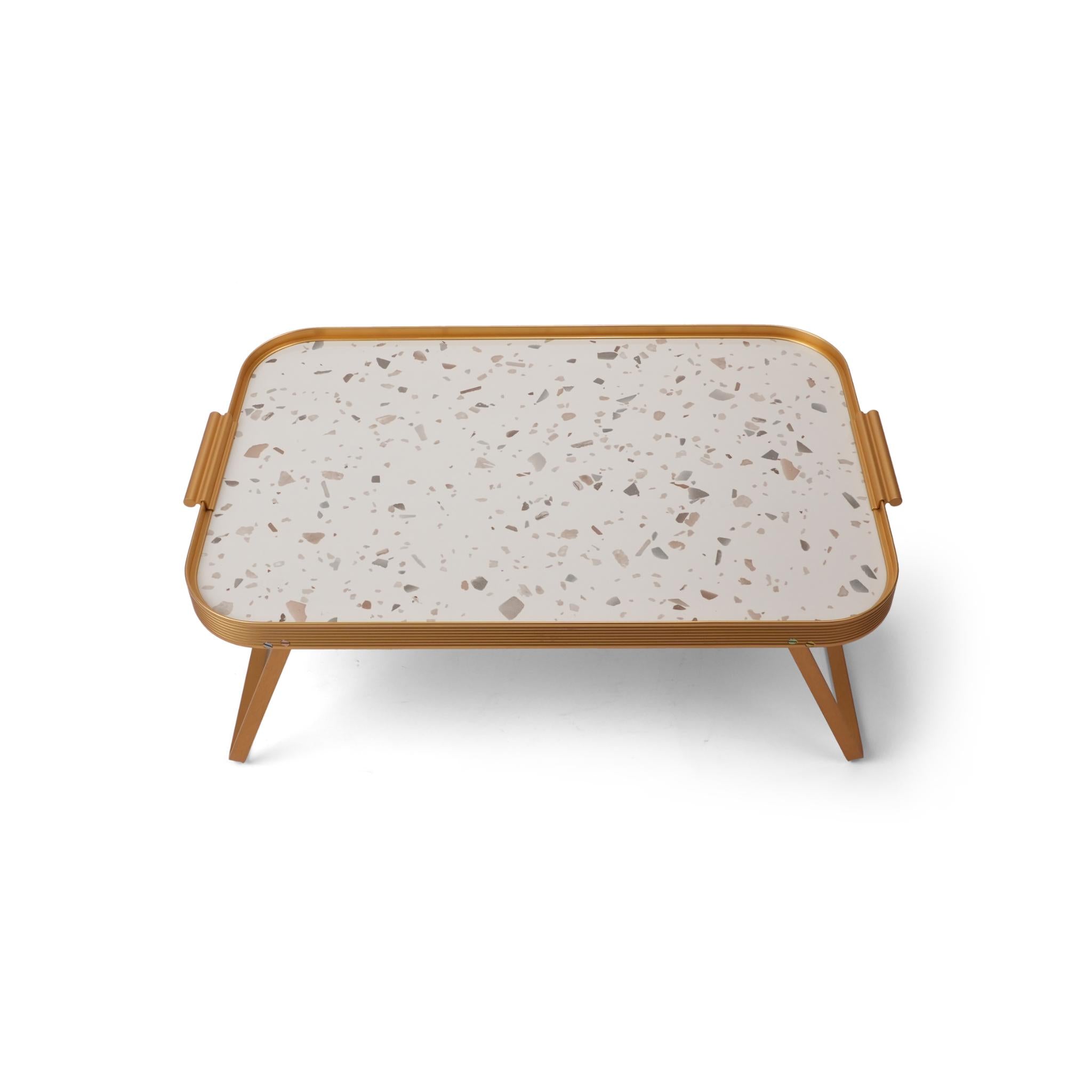 LAP TRAY   TERRAZZO  GOLD MARBLE