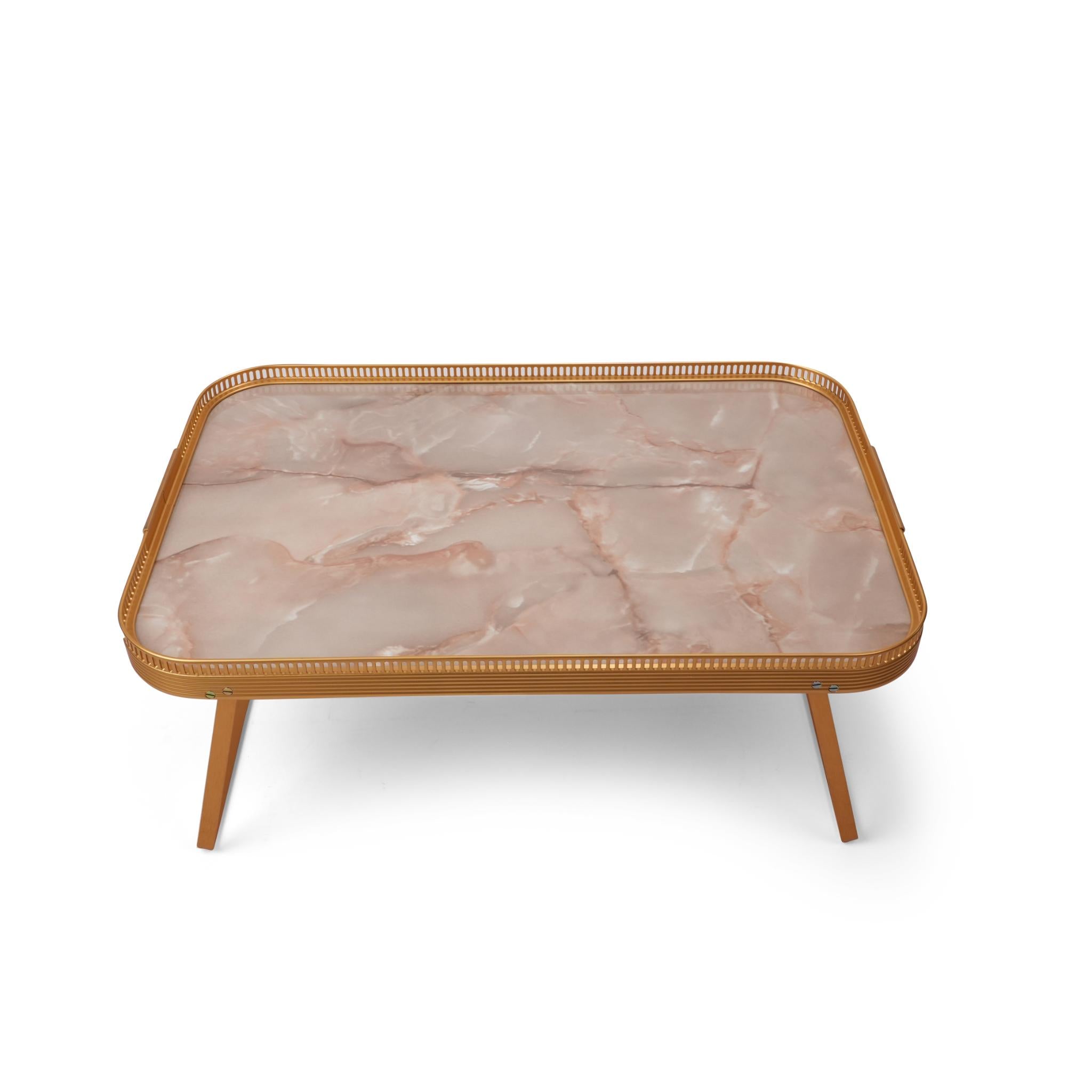 LAP TRAY ONYX  GOLD MARBLE