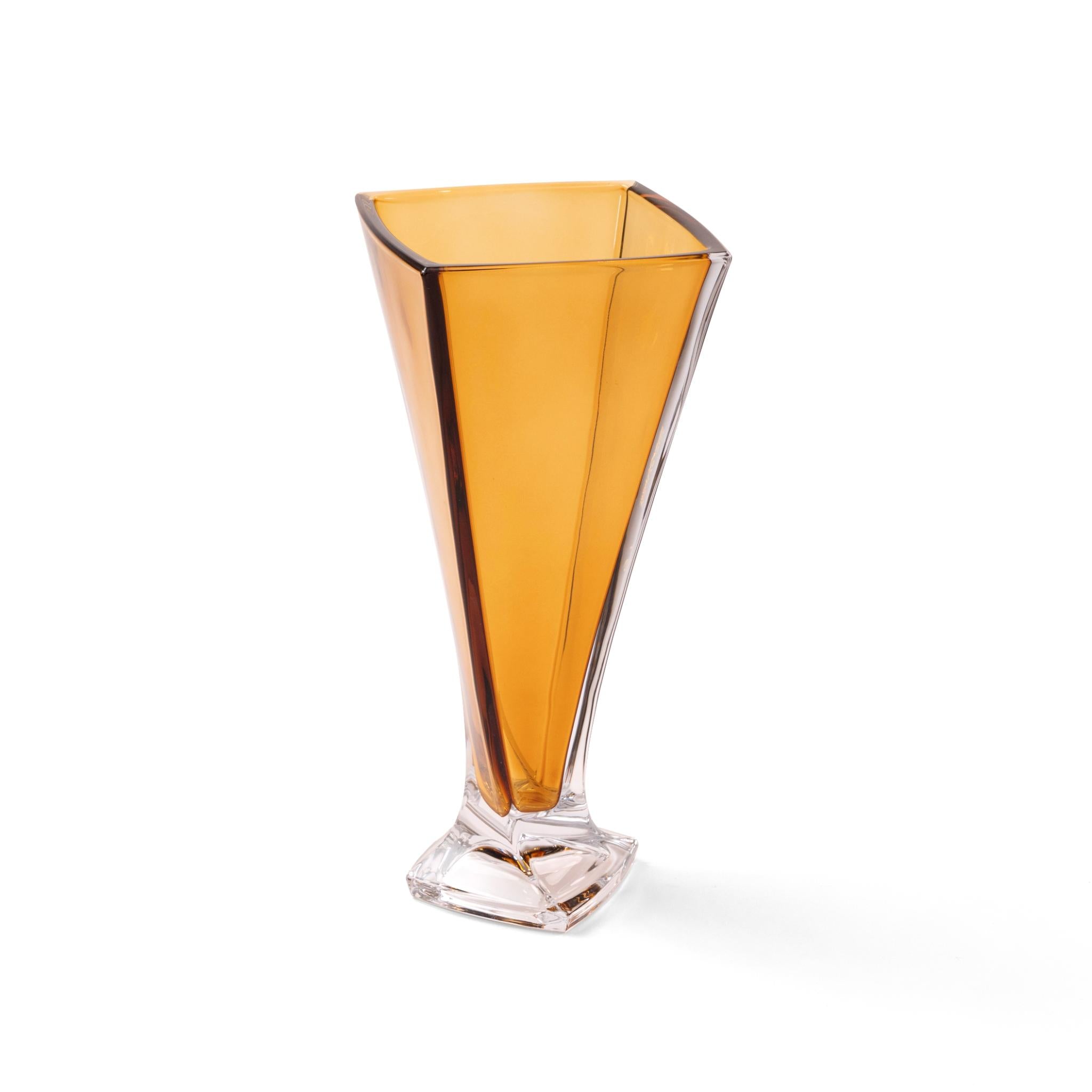 VASE  QUADRO , DEEP AMBER