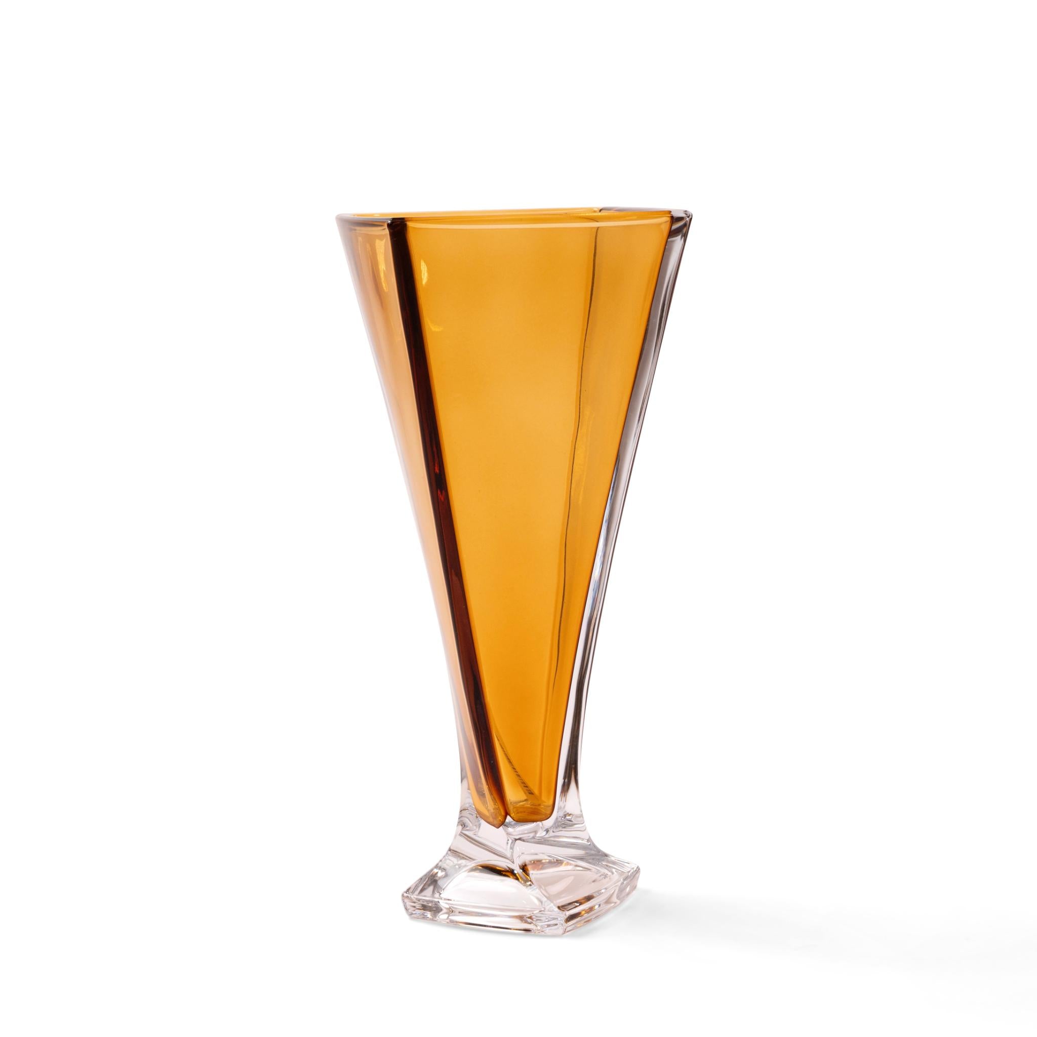 VASE  QUADRO , DEEP AMBER