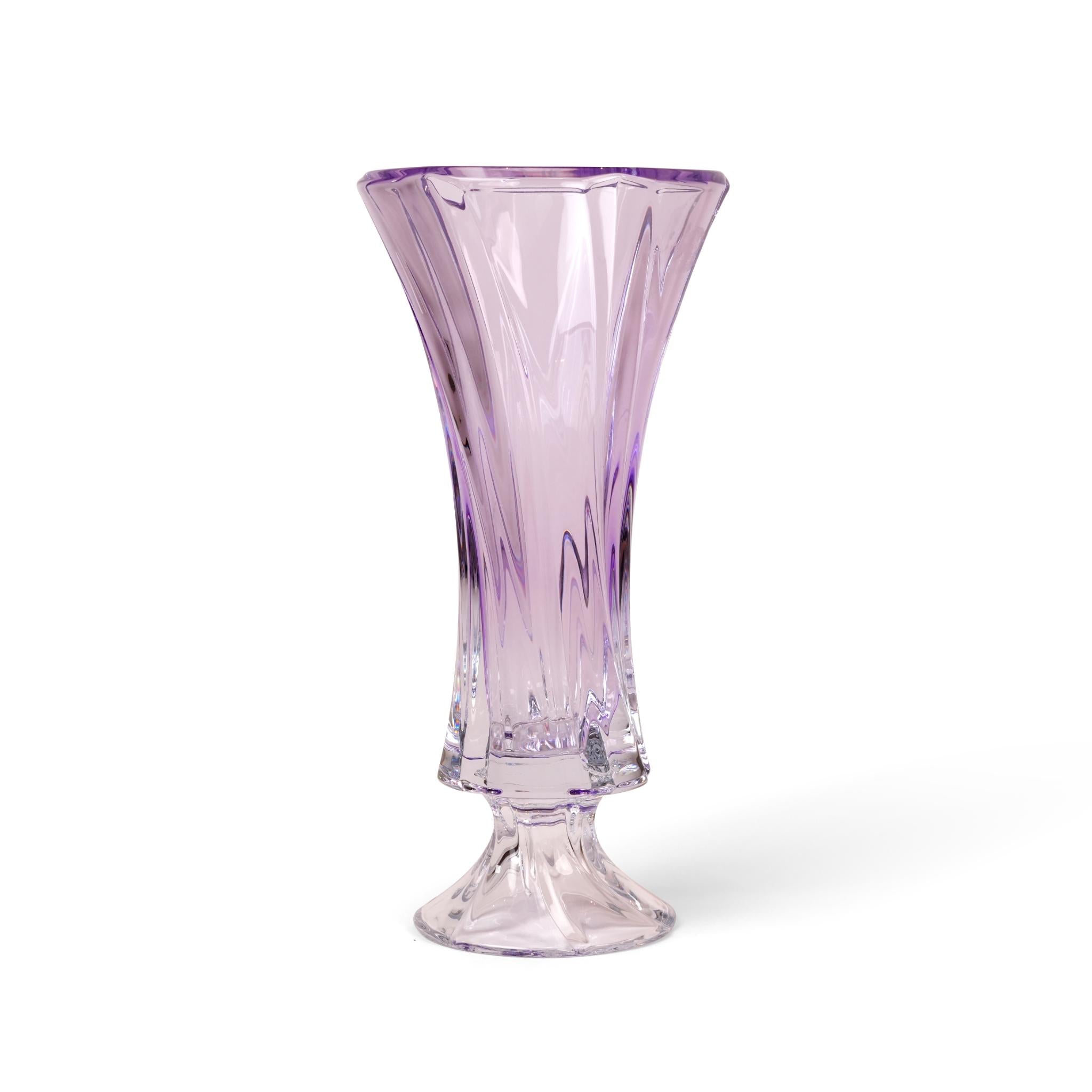 FOOTED VASE OKLAHOMA , SPRAYED AMETHYST 400 ( PURPLE )