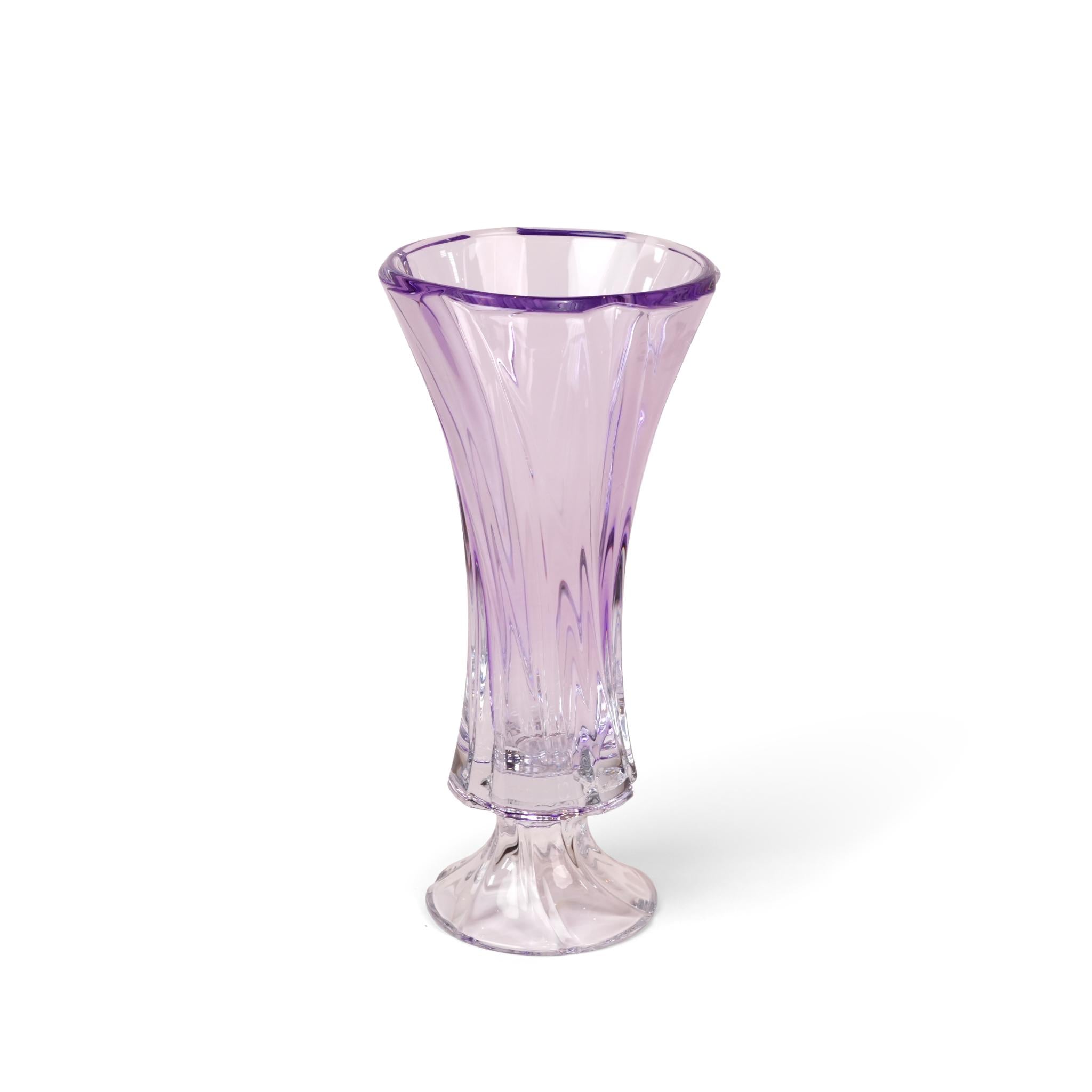 FOOTED VASE OKLAHOMA , SPRAYED AMETHYST 400 ( PURPLE )