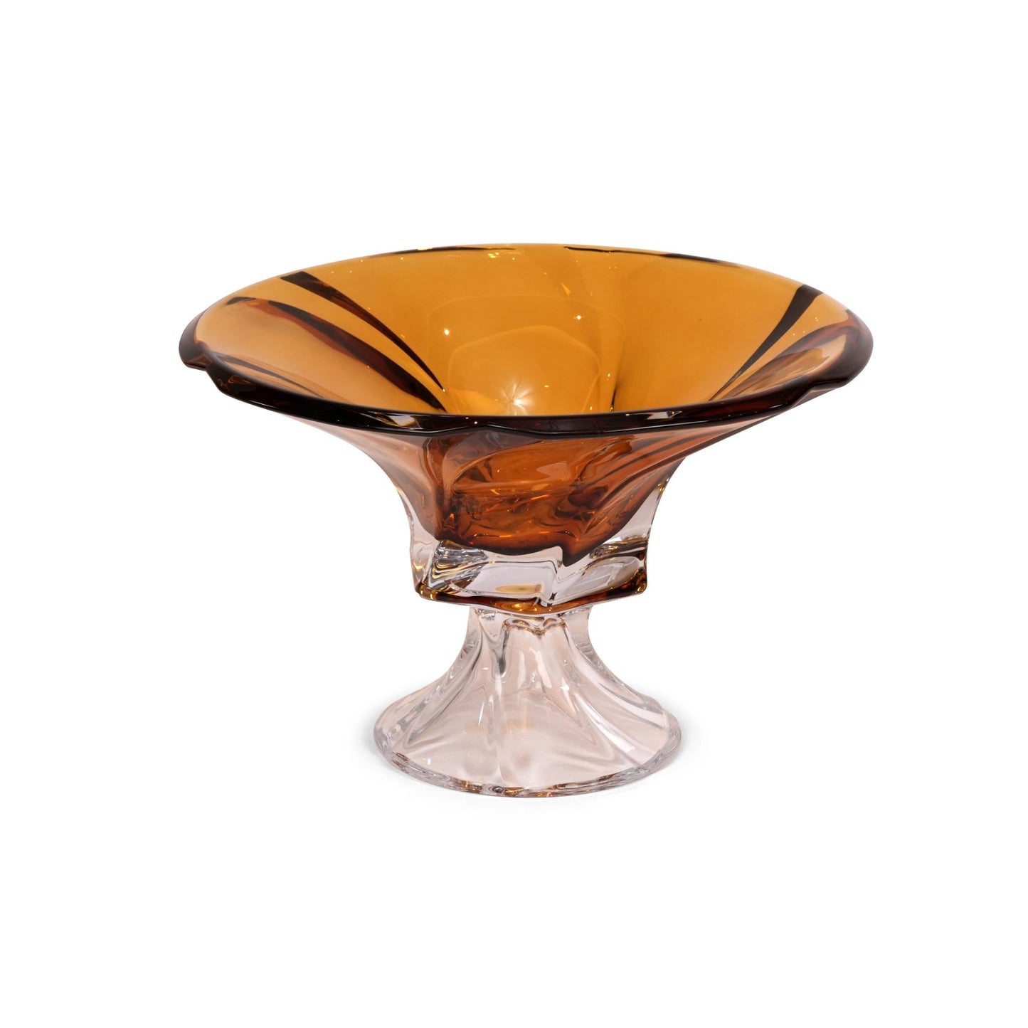 FOOTED BOWL MOZART , SPRAYED AMBER 305