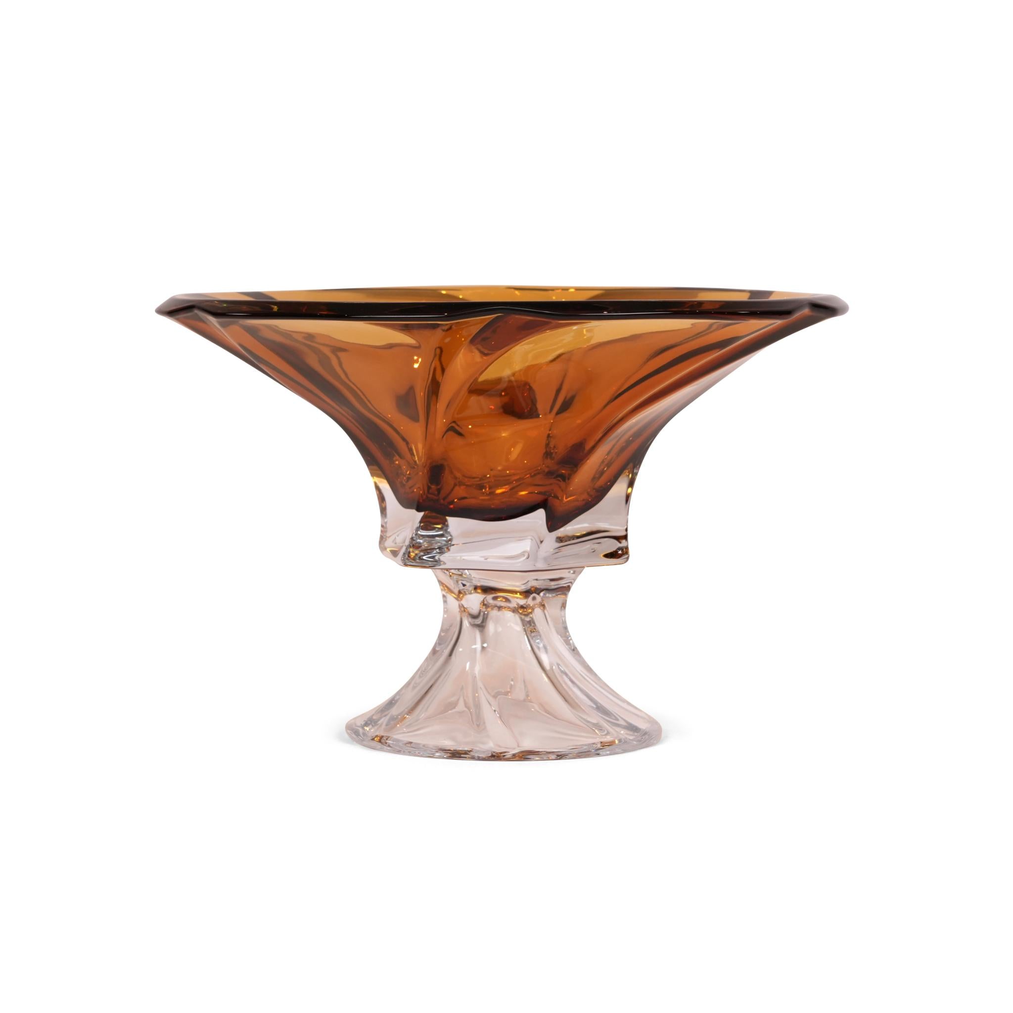 FOOTED BOWL MOZART , SPRAYED AMBER 305