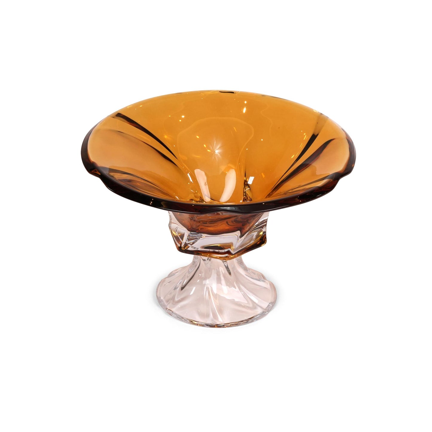 FOOTED BOWL MOZART , SPRAYED AMBER 305