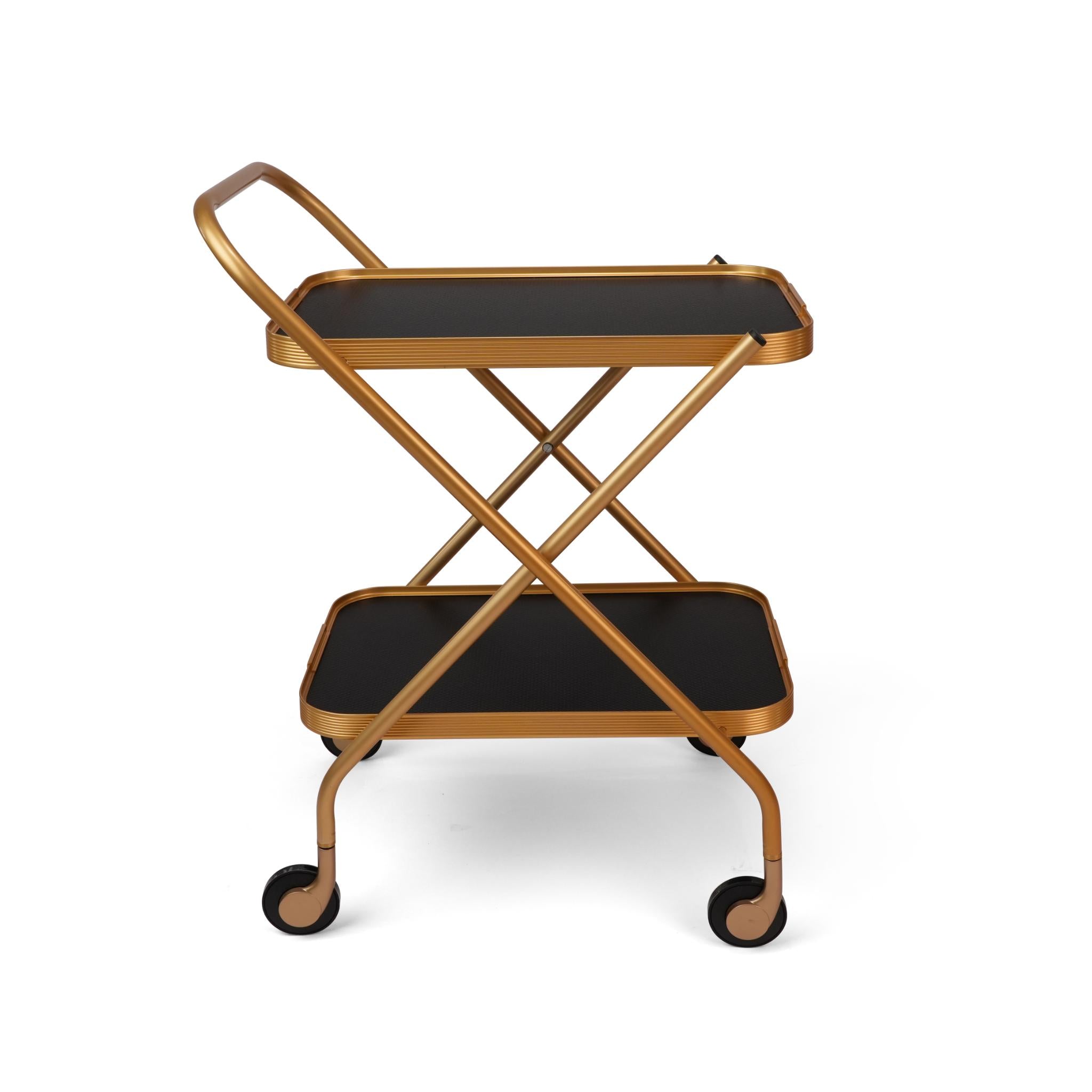 FOLDING TROLLEY . DIAMOND BLACK / GOLD 2 LAYER