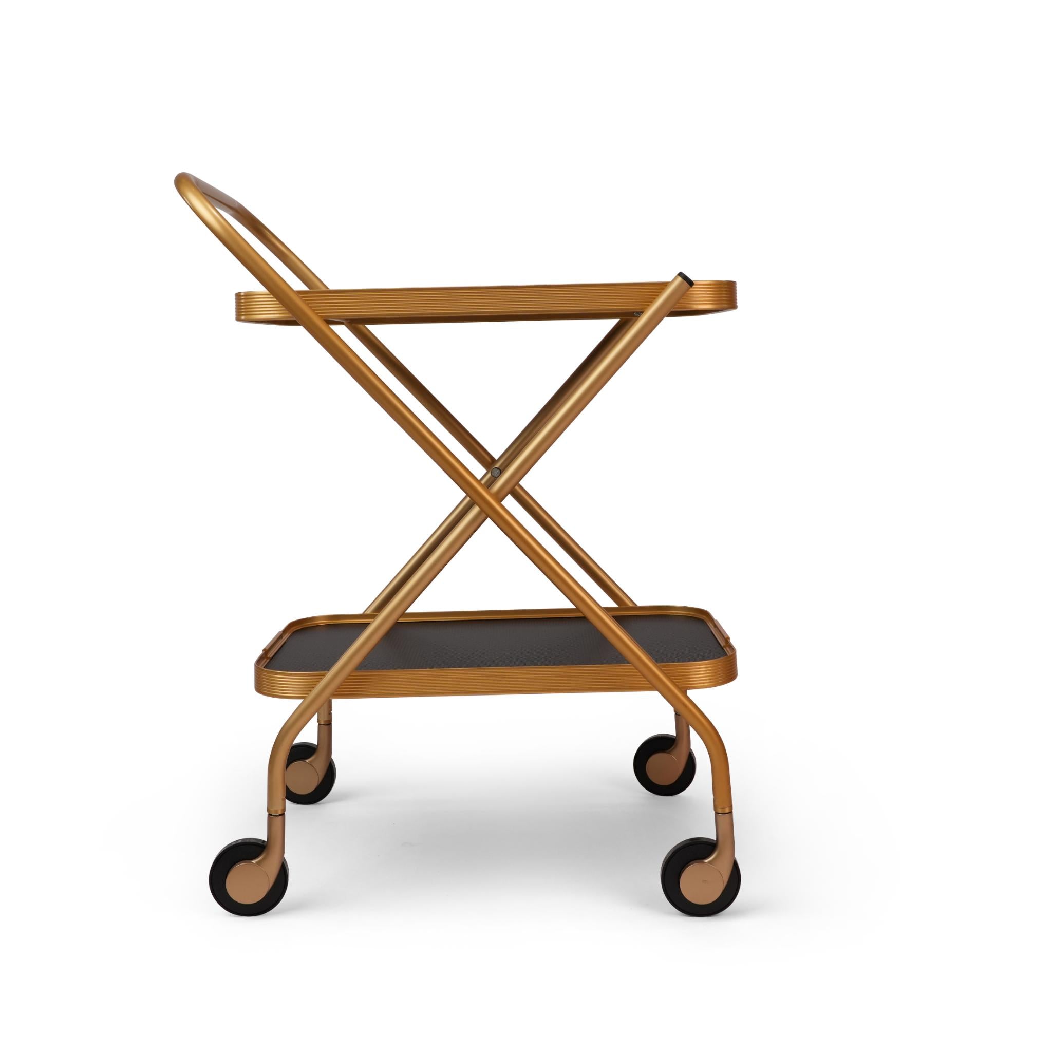 FOLDING TROLLEY . DIAMOND BLACK / GOLD 2 LAYER