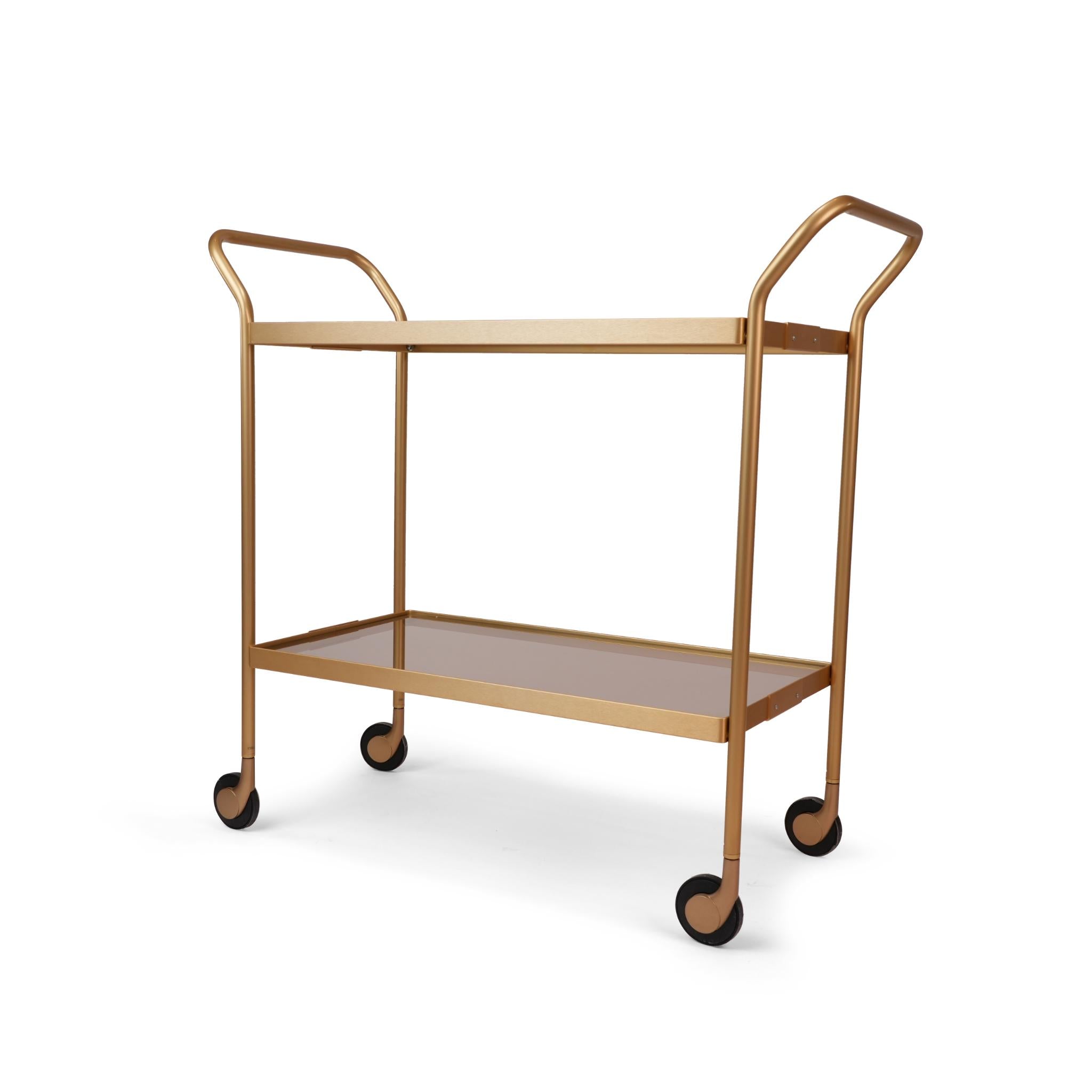 TROLLEY . GLASS / GOLD 2 LAYER